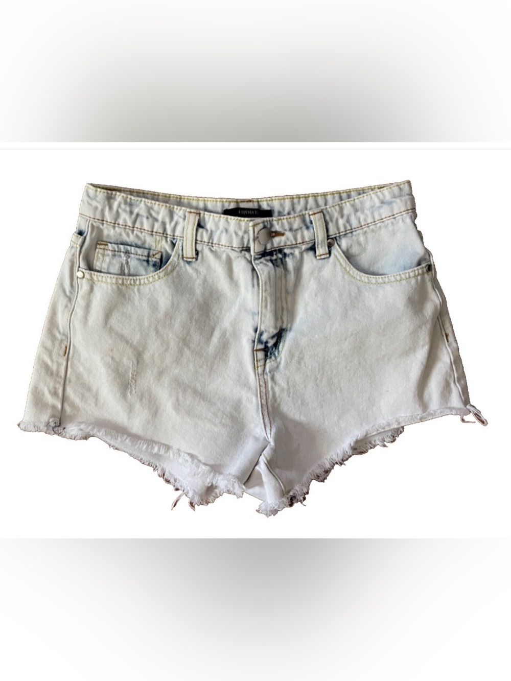 FOREVER 21 Light Wash Mid-Rise DENIM Jean Cutoff SHORTS Size Medium